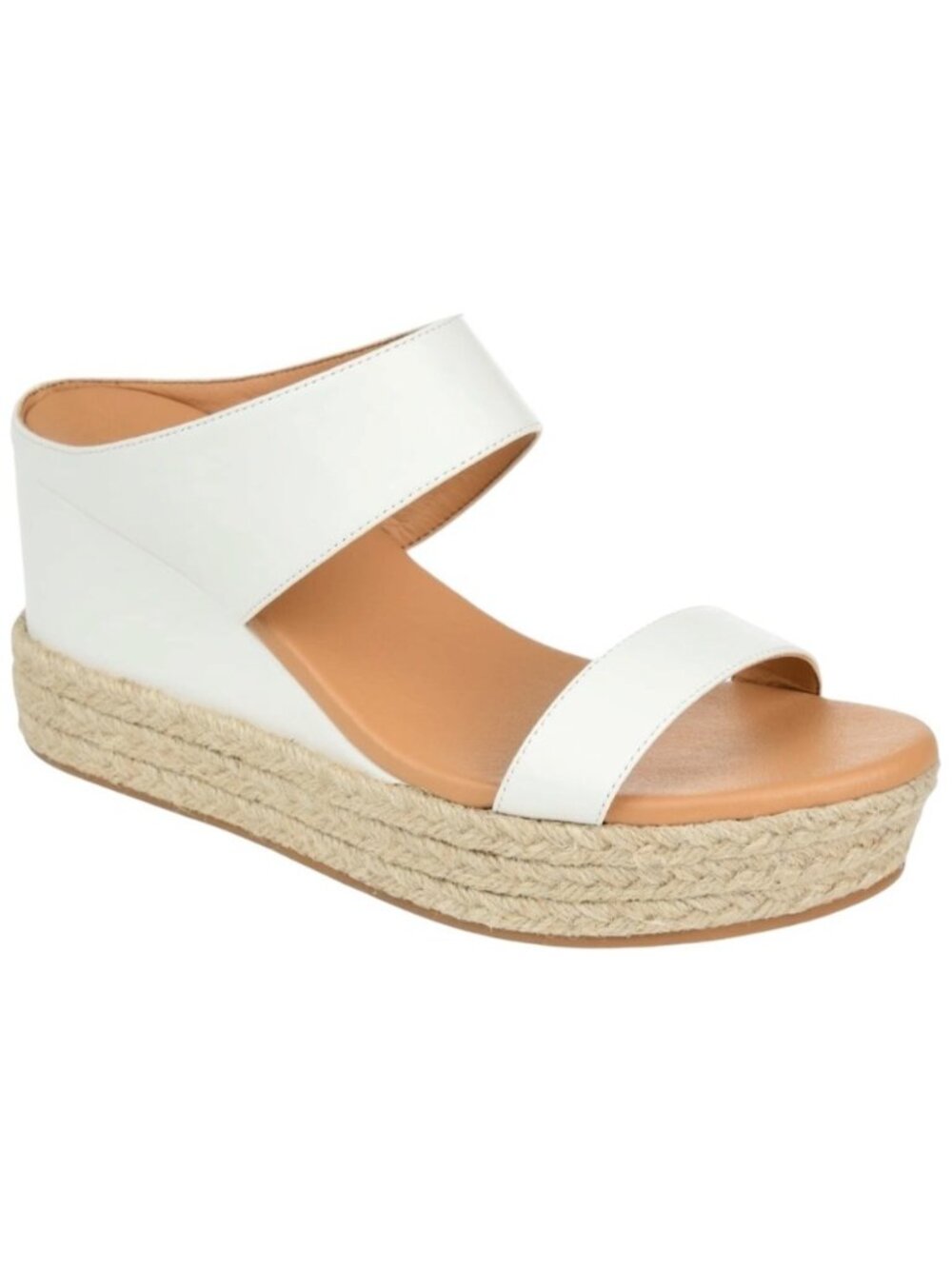 Journee Collection White Espadrille Wedge Sandals Platform Sole For Women SZ 11